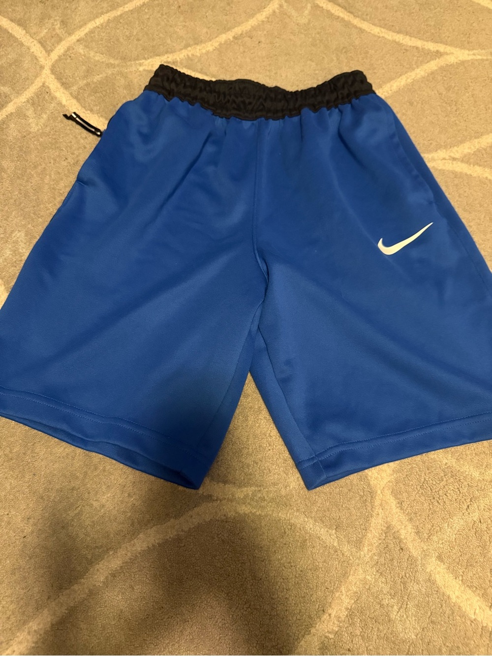 Nike Royal Blue Men's Athletic Shorts with Black Waistband